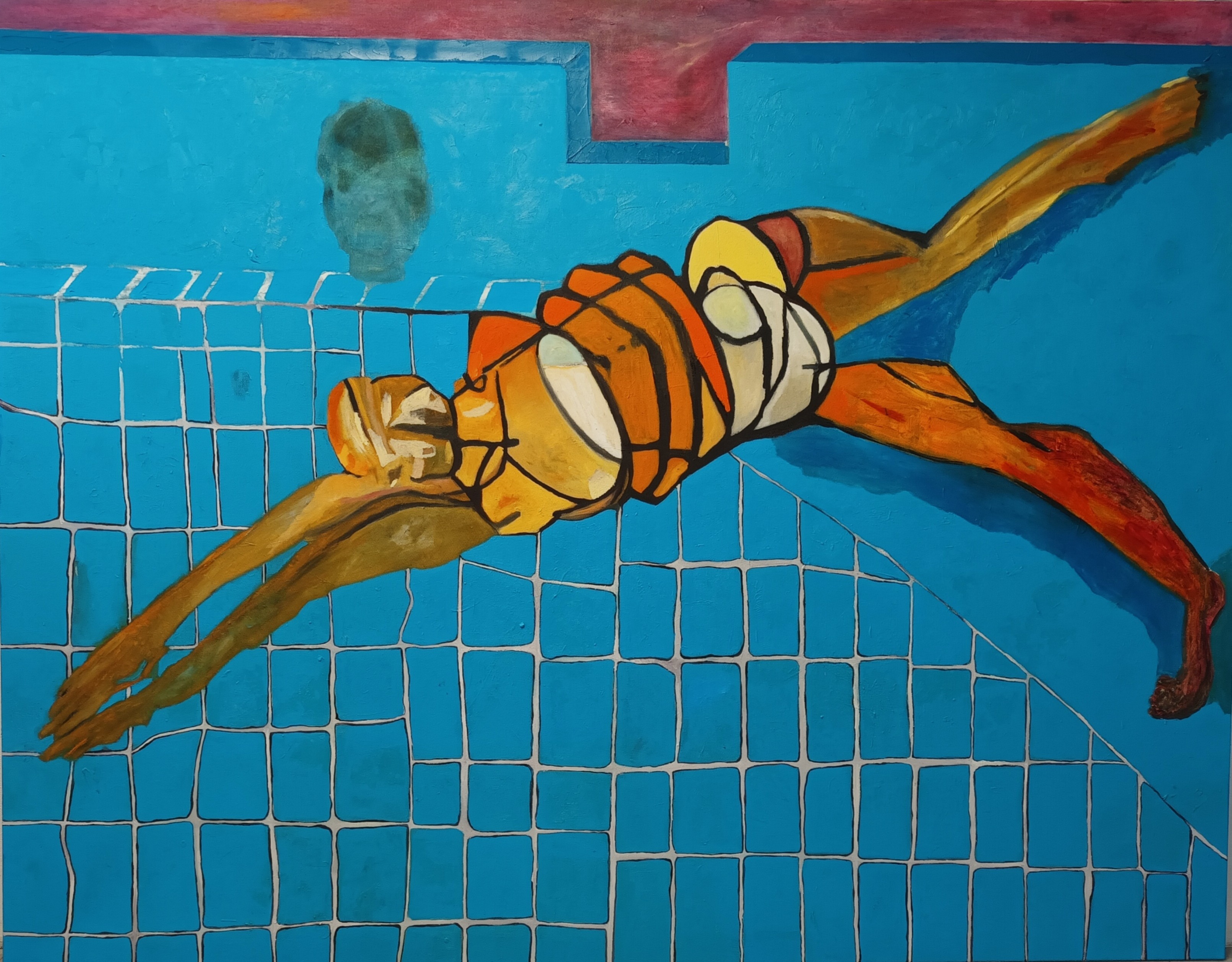 jakub_jakubowski_z cyklu baseniarze motyl_oil on canvas_145_185 cm_2026