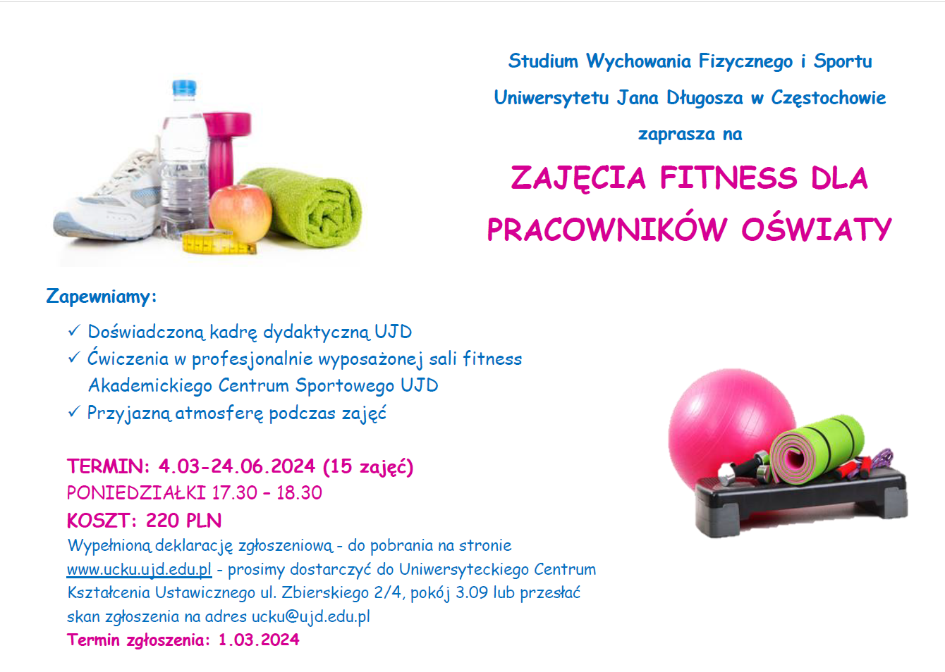 plakat zajęcia fitness