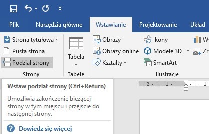 lokalizacja pola Tytuł w programie Microsoft Word