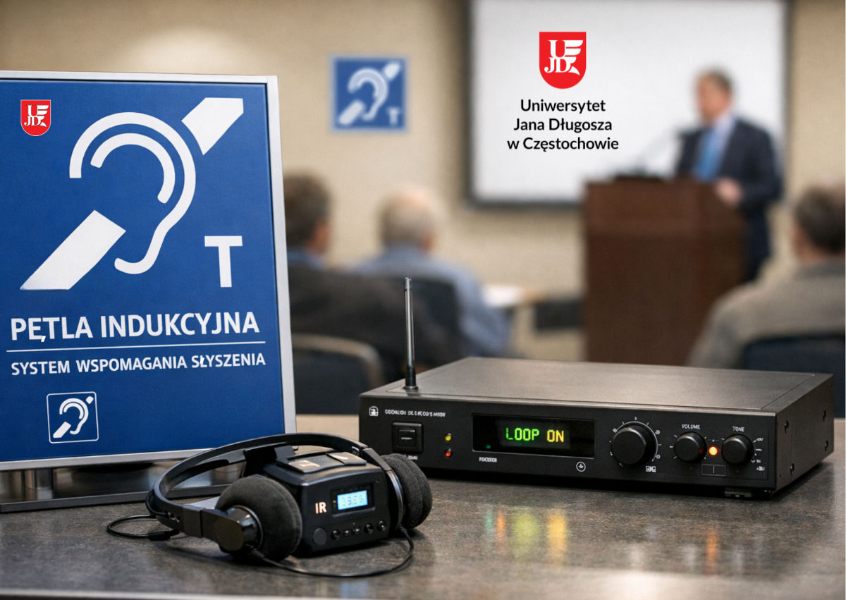 Zdjęcie zainstalowanej pętli indukcyjnej wspomagającej osoby niedosłyszące