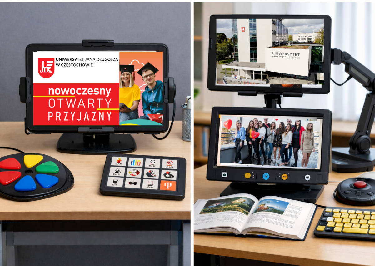 Zdjęcie ozdobne, pokazano powiększalniki dla os&oacute;b niedowidzących